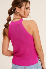 Load image into Gallery viewer, Magenta Halter Knit Tank
