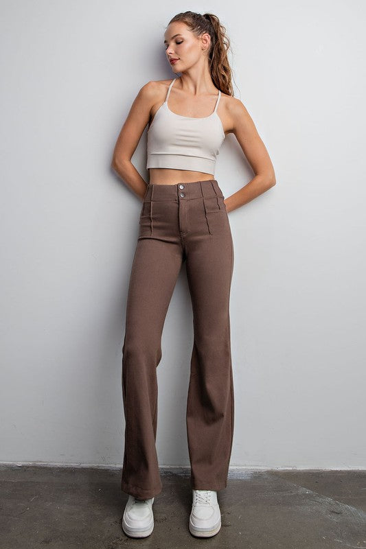 Twill flared pants