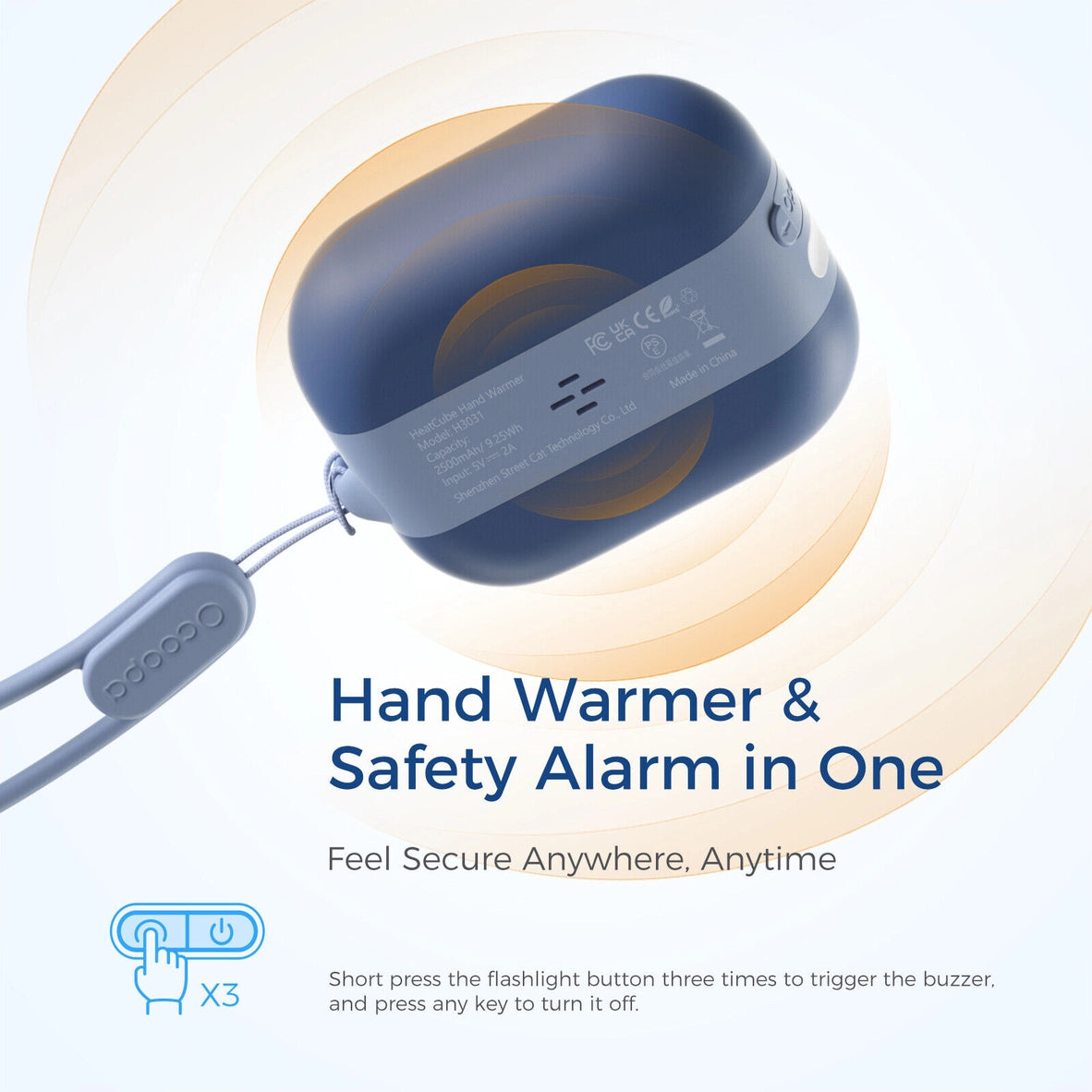 Pocket size rechargable hand warmer