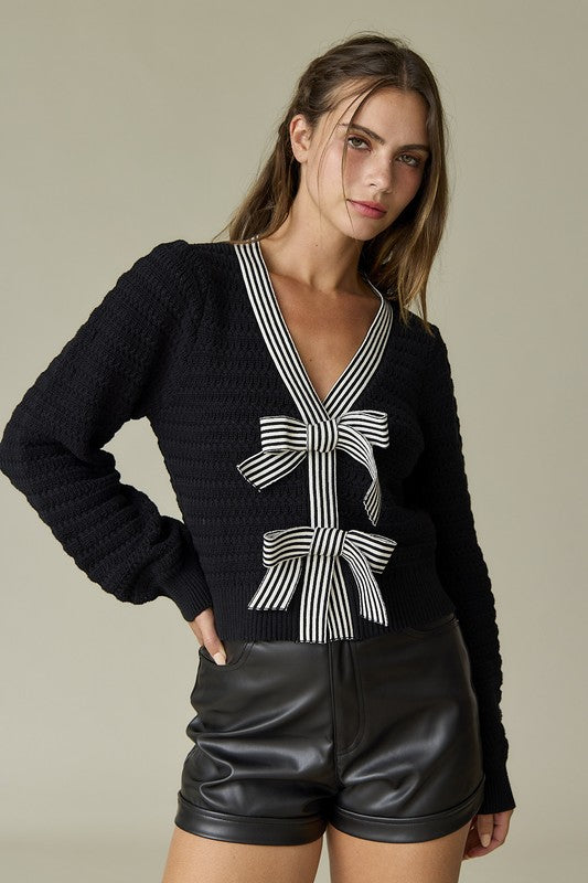 Black bow sweater