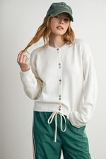 Load image into Gallery viewer, Ivory Cardigan with Colorful Buttons
