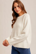 Load image into Gallery viewer, White Essential Crew Neck Sweater
