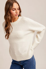 Load image into Gallery viewer, White Essential Crew Neck Sweater
