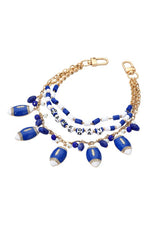 Load image into Gallery viewer, blue football bag charm
