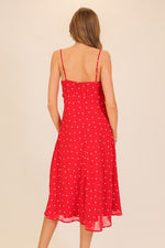 Load image into Gallery viewer, Red polka dot midi dress
