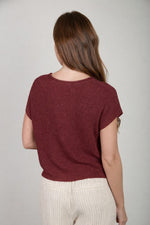 Load image into Gallery viewer, Maroon Split Neck Sleeveless Sweater
