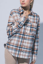 Load image into Gallery viewer, Caramel Plaid Flannel Shirt
