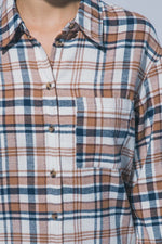 Load image into Gallery viewer, Caramel Plaid Flannel Shirt
