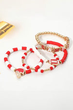 Load image into Gallery viewer, Red &amp; White Game Day Charm Bracelet
