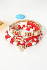 Load image into Gallery viewer, Red &amp; White Game Day Charm Bracelet
