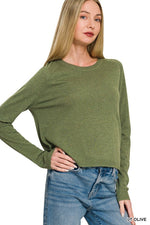Load image into Gallery viewer, Lightweight Wool Blend Long sleeve Sweater
