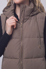 Load image into Gallery viewer, Long Hooded Puffer Vest
