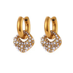 Load image into Gallery viewer, Cz and Pearl Dangle Earrings Waterproof
