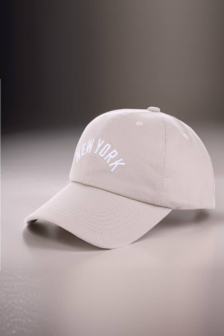 Ash Mocha Embroidered New York Baseball Cap