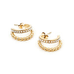 Load image into Gallery viewer, Enzo gold pearl bead hoop earring
