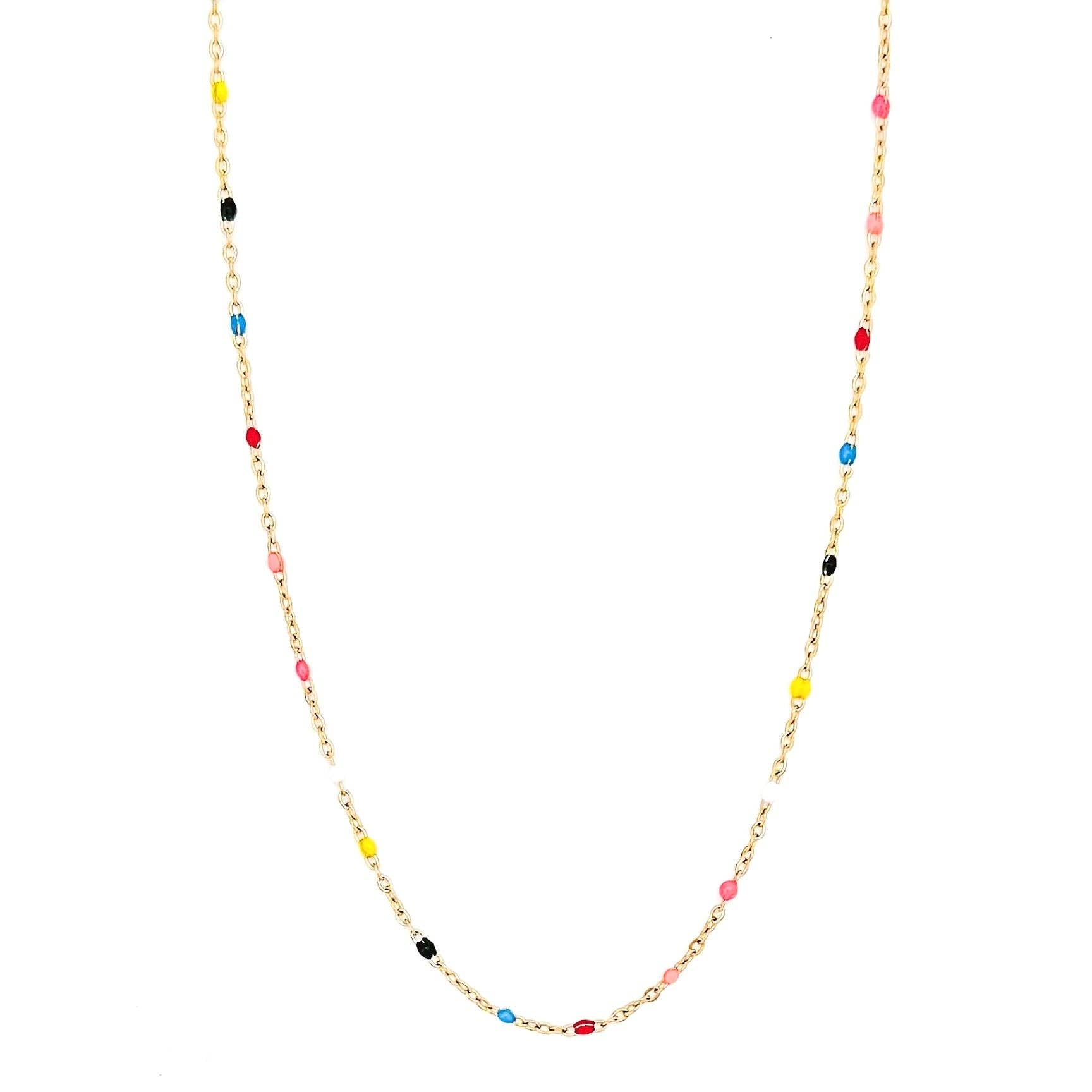 Summer Gold Colorful Dainty Chain Necklace