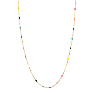 Summer Gold Colorful Dainty Chain Necklace