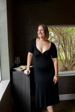 Load image into Gallery viewer, Black u-notched dress
