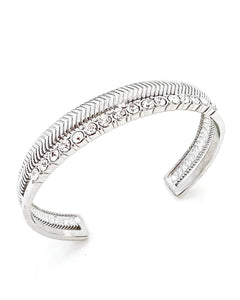 Brewer Silver Crystal Cuff Bracelet