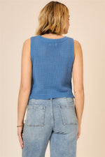 Load image into Gallery viewer, Blue Knit Sleeveless Top
