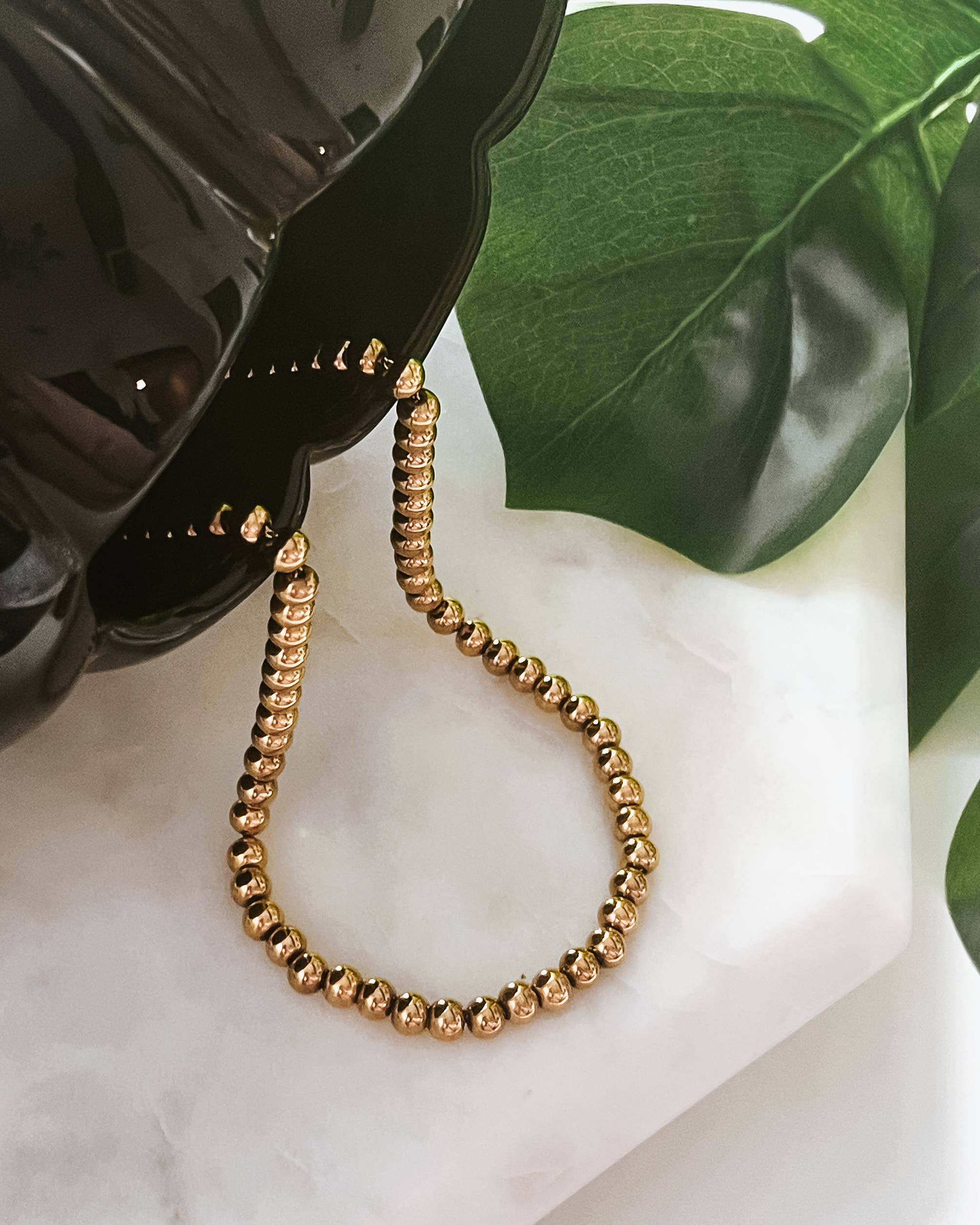 Laya Small Gold Beaded Necklace