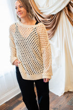 Load image into Gallery viewer, Oatmeal crochet tunic
