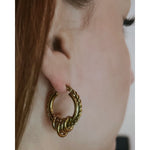 Load image into Gallery viewer, Edge texture hoop earring
