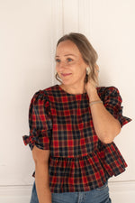 Load image into Gallery viewer, Red Tartan Plaid Top
