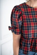 Load image into Gallery viewer, Red Tartan Plaid Top
