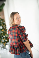 Load image into Gallery viewer, Red Tartan Plaid Top

