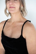 Load image into Gallery viewer, Black Velvet Slip Dress
