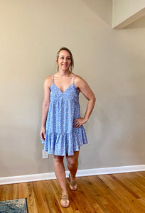 Sky blue babydoll mini dress