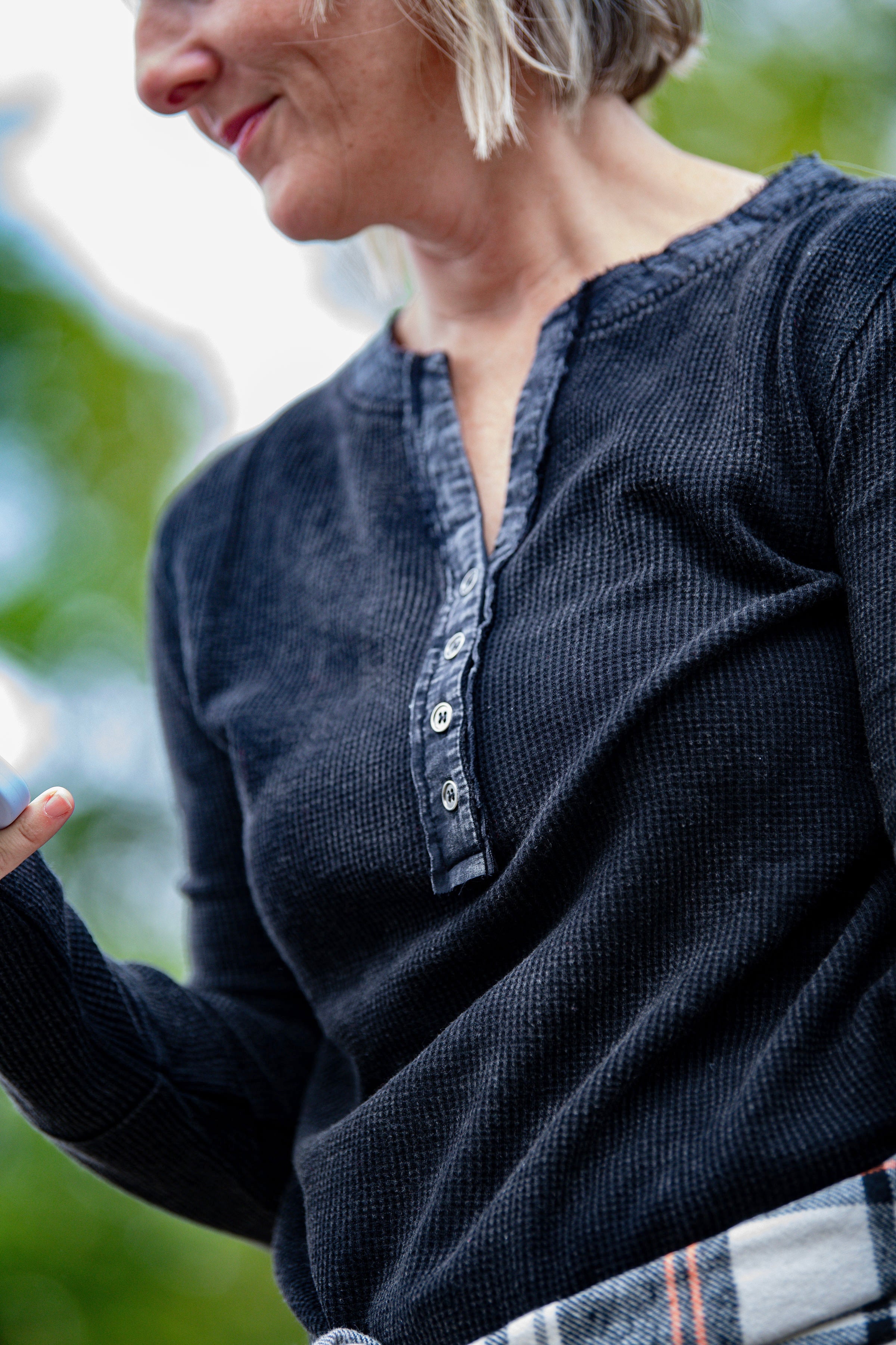 Black long sleeve henley