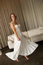 Load image into Gallery viewer, White cotton poplin maxi dress
