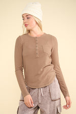 Load image into Gallery viewer, Taupe brushed knit top
