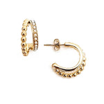 Load image into Gallery viewer, Enzo gold pearl bead hoop earring
