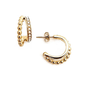 Enzo gold pearl bead hoop earring