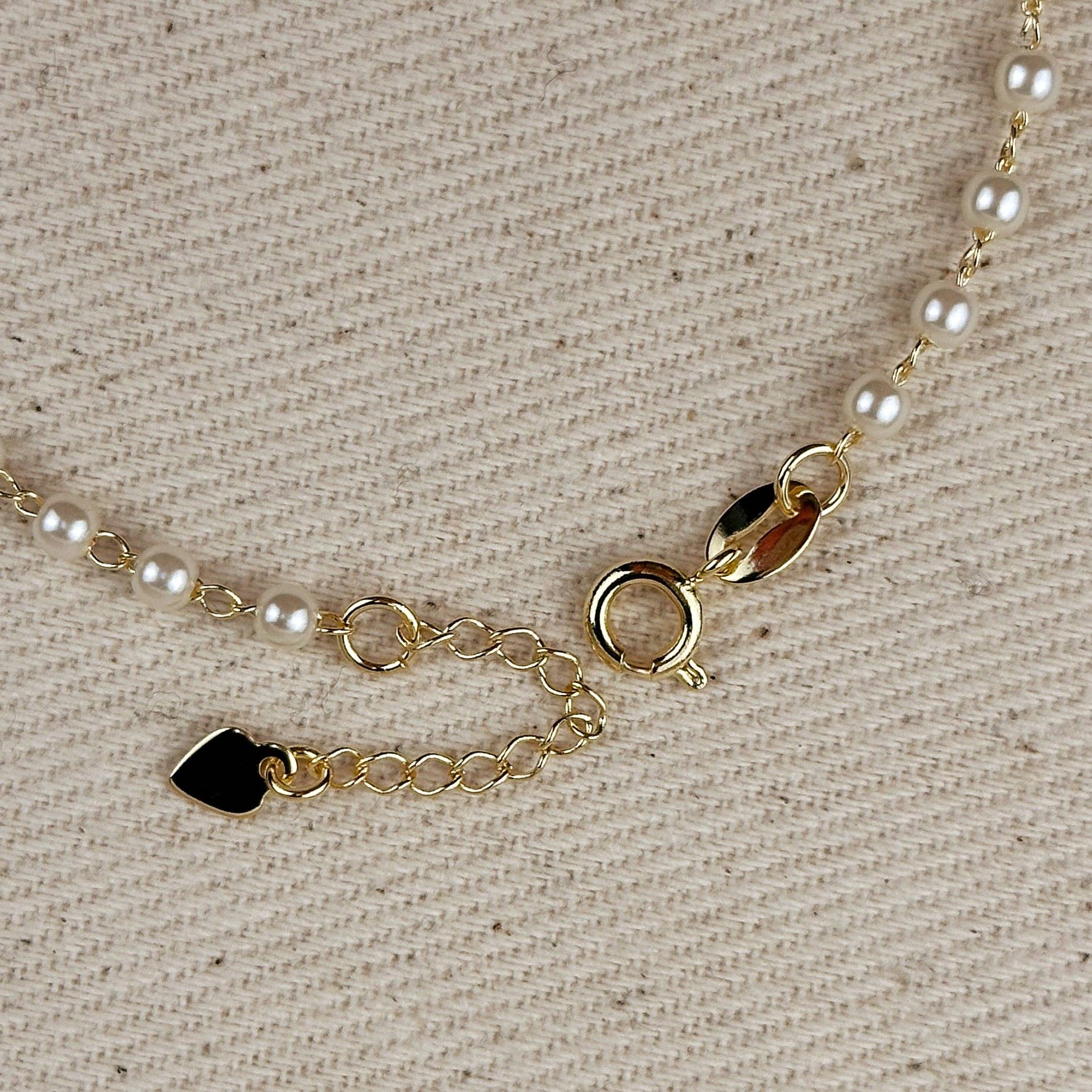 18k Gold Filled 3mm Pearl Bracelet: 6.5 inches
