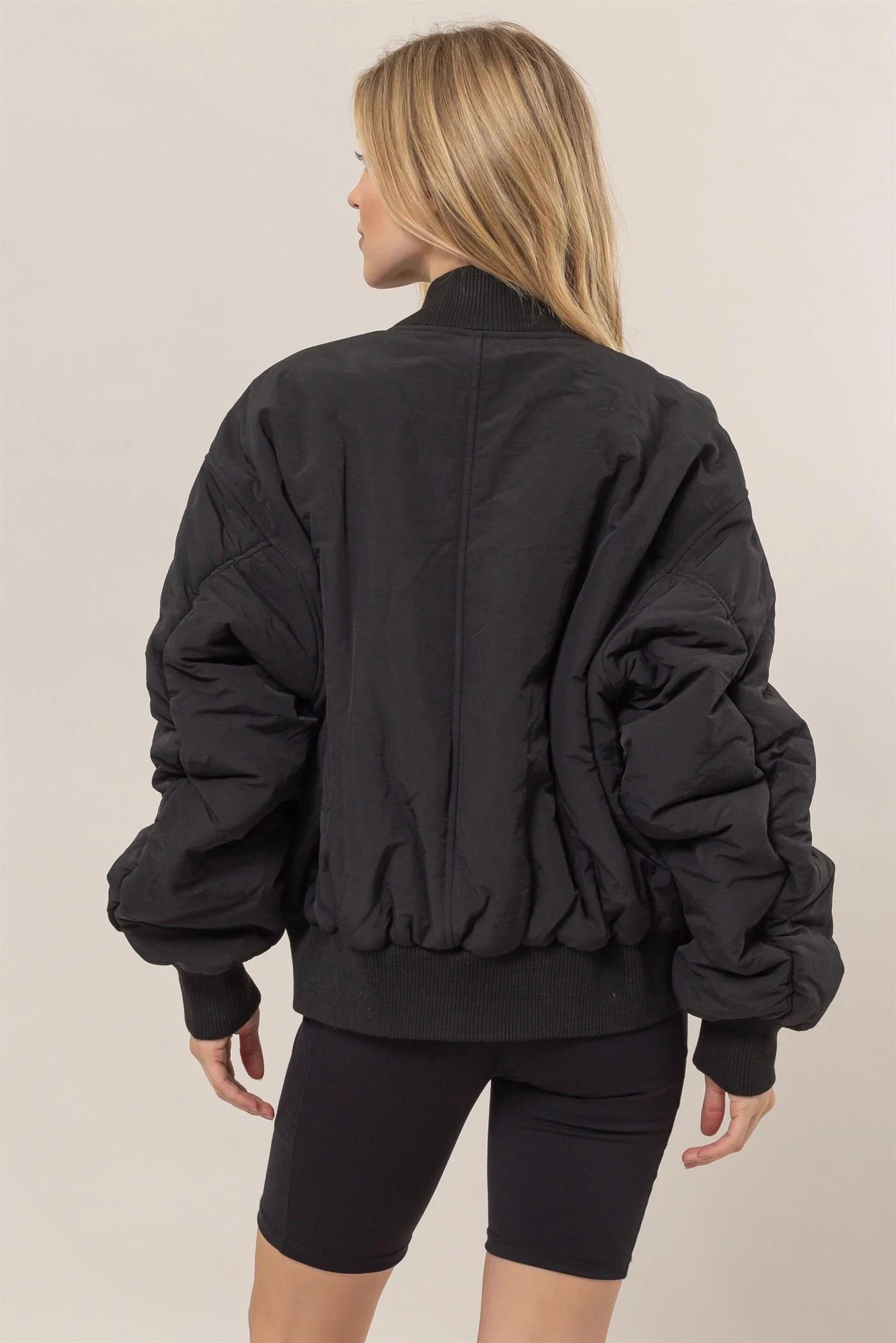 Black oversized puffer jacket