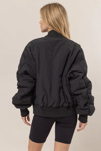 Black oversized puffer jacket