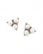 Load image into Gallery viewer, Dottie Pearl Triangle Stud Earrings
