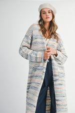 Load image into Gallery viewer, Mint multi stripe midi cardigan
