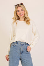Load image into Gallery viewer, Cream lightweight round neck sweater
