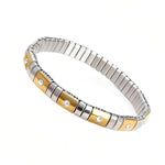 Load image into Gallery viewer, Gold CZ Mixed Metal Icon Tile Bracelet- Waterproof
