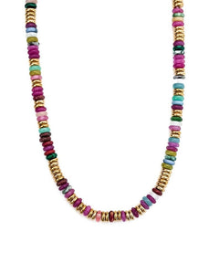 Joan Green Multi Color Beaded Stone Necklace