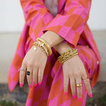 Load image into Gallery viewer, Clyde Gold Cross Bangle Bracelet
