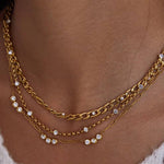 Load image into Gallery viewer, CZ Gold  Stainless Steel Necklace Waterproof
