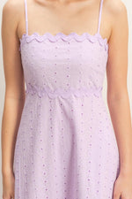 Load image into Gallery viewer, Scallop trim midi dress

