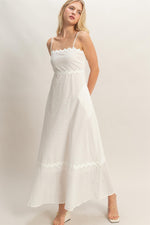 Load image into Gallery viewer, Scallop trim midi dress
