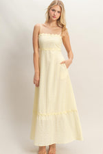 Load image into Gallery viewer, Scallop trim midi dress
